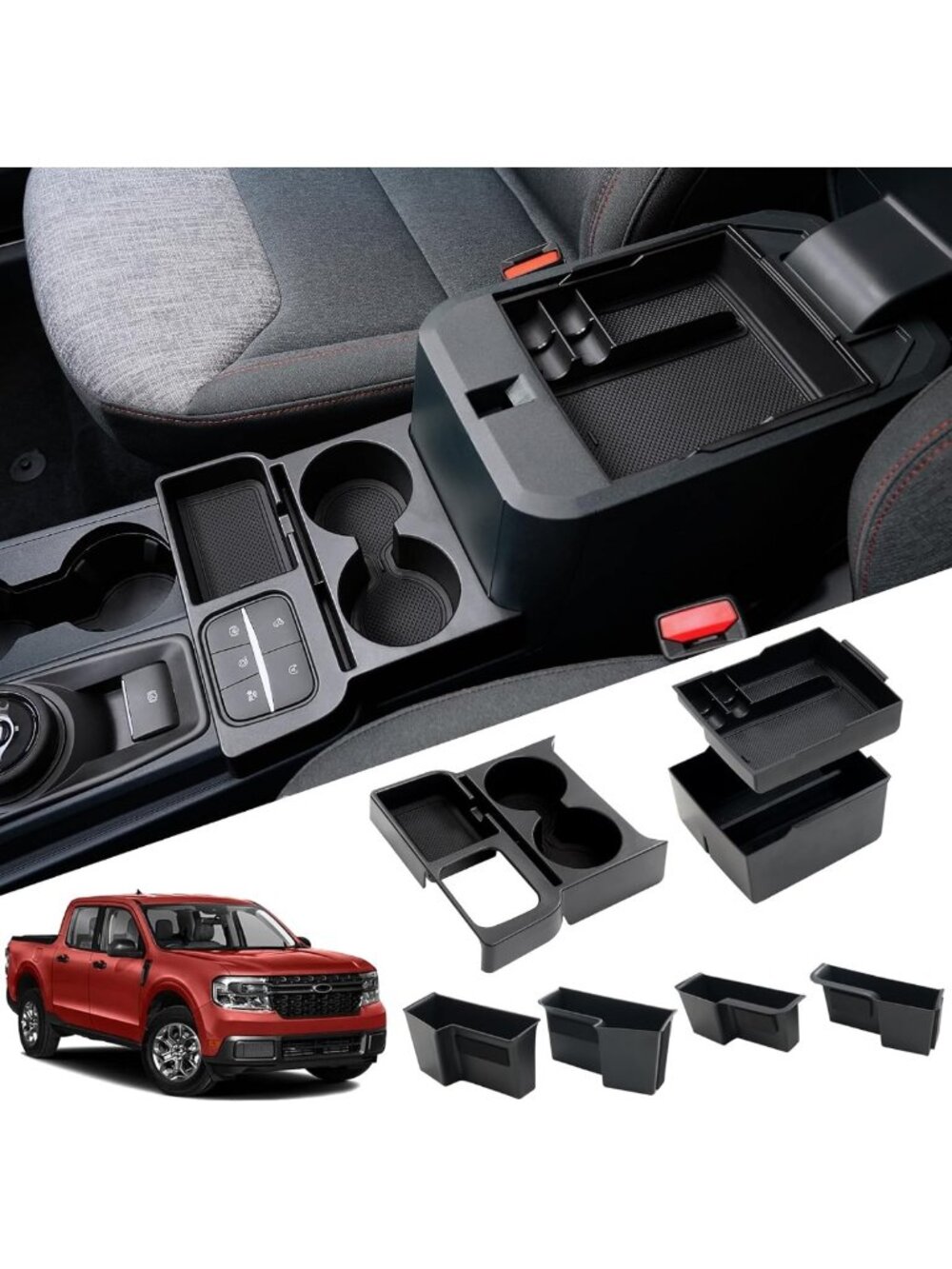 Center Console Organizer Set for 2022-2026 Ford Maverick - Car Accessories